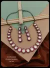 2 AD Diamond Wedding Wear Rose Gold Necklace Set Wholesale Shop In Surat